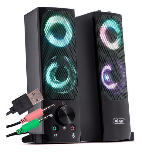 Caixa De Som Alto Falante Rgb Computador/pc/notebook Usb P2