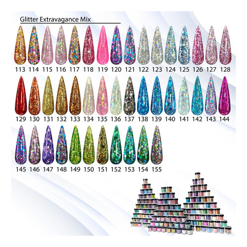 Glitter Extravagance Para Uñas 11 Colores A Elegir