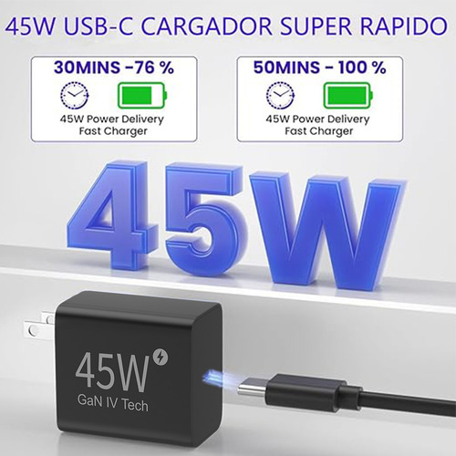 Cargador Tipo C 45w Gan