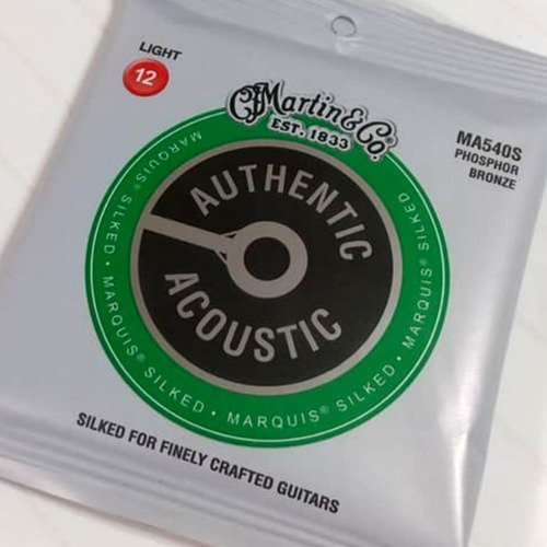 Cuerda de guitarra Martin MA-540S de acero, cuerda sedada, 012
