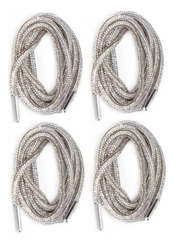 4 Unidades De Cordones De Strass Brillantes Con Purpurina, A