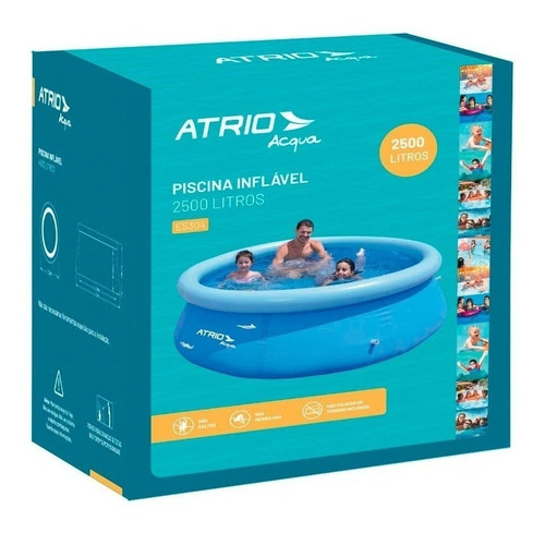 Piscina Inflável redonda Atrio ES304 de 2.4m x 0.63m 2500L azul caixa