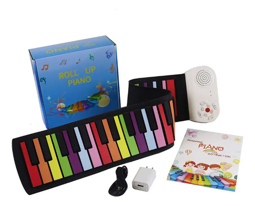 Teclado Roll Colores Recargable Piano Musical Flexible