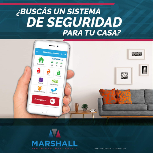 Imagen 6 de 9 de Kit Alarma Domiciliaria Inalámbrica Marshall Go Wifi Smart