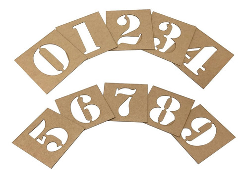 Stencil De Numeros Molde Vazado 17 Cm Mdf Cru 1274