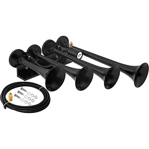 Train Horn For Truck/car. 4 Air Horn Black Trumpets (xl...