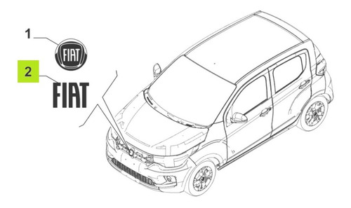 Insignia Careta Delt.  Fiat Mobi Like Plus 2021- (341-my7099