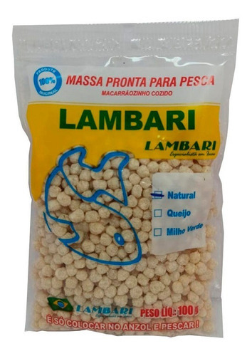 Massa Macarrão Pronta Para Pesca Natural 100g Lambari