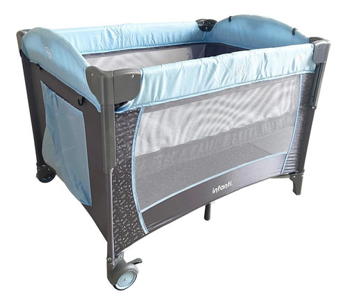 Cuna Corral Colecho Infanti Ariel Tela Brilla Color Azul