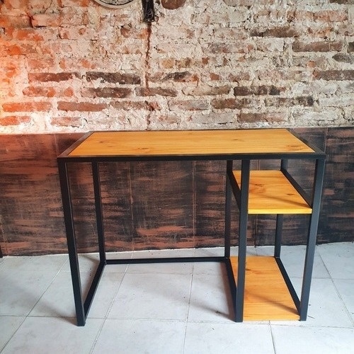 Imagen 5 de 9 de Mesa Escritorio Pc Industrial Hierro Madera Home Office