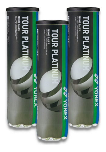 3 Tarros De Pelota Yonex - Tour Platinum X4