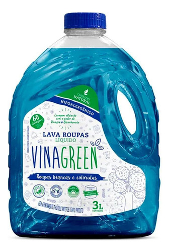 Lava Roupas Natural Vinagreen Hipoalergênico 3l
