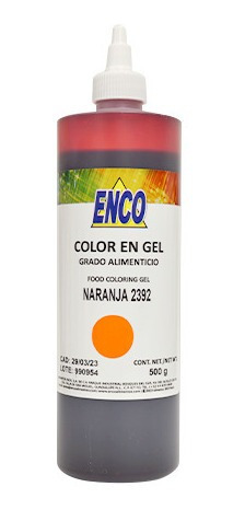 Color Gel Naranja Reposteria 500 Grs. Enco 2392-500