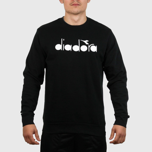 Diadora Men's Crew Sweater Print - Black