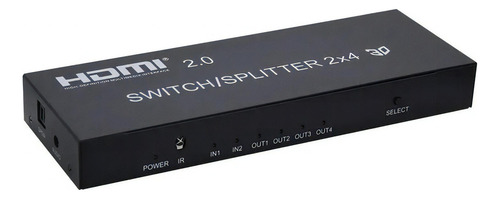 Switch Splitter Matrix Hdmi 2x4 Ultrahd 4k X 2k 3d + Fonte