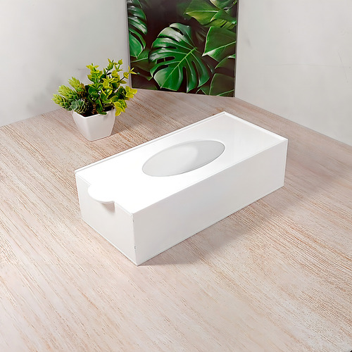 Caixa Porta Lenços De Papel Ou Interfolha Em Acrilico Branco Desmontável Fabricada Com Acrilíco 3mm Reaggio