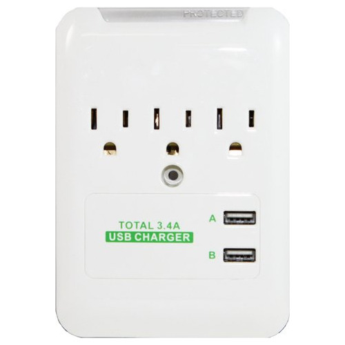 Rnd Wall Power Station Incluye 3 ac Enchufe 2 puerto Usb LG