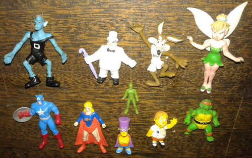 Imagen 3 de 4 de Lote 10 Munecos Superheroe Simpson Batman Y Otros *