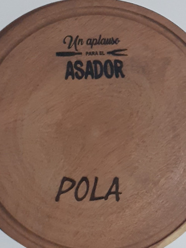Plato Tabla Algarrobo Madera 24 Cm Refor Grabamos Tu Nombre