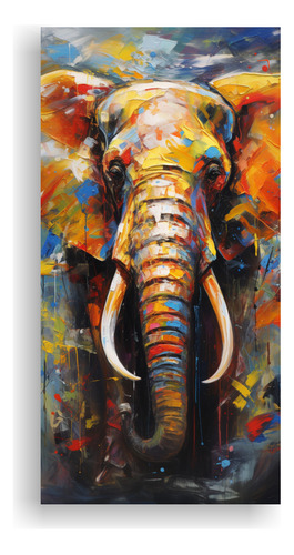 25x50cm Cuadro Abstracto Elefante Fantástico Pintura Abstra