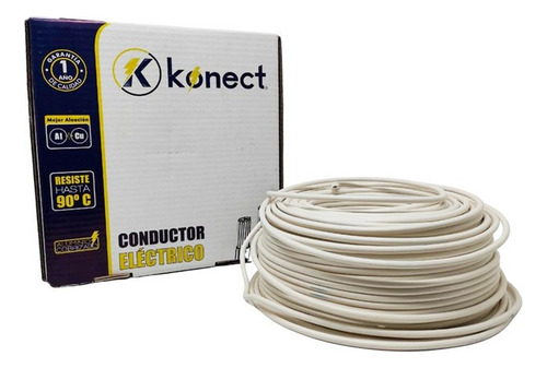 Cable Electrico Cca Konect Calibre 14 Blanco 100 Metros 1pzs