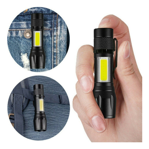 Mini Lanterna Tatica Led Lampião Recarregável Zoom Forte Luz Branco