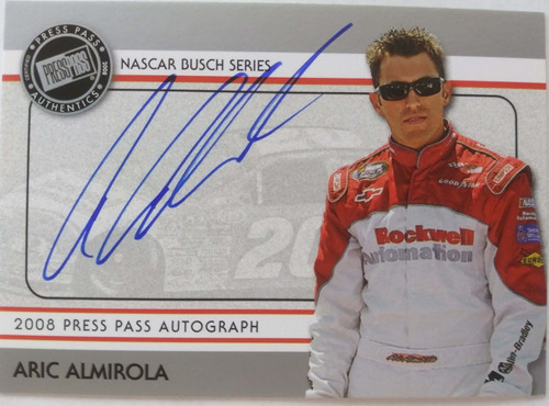 Aric Almirola Signed Racing Card Autografo