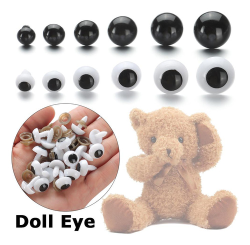 Ojos De Plástico Para Hacer Muñecas, Manualidades, Blanco Y