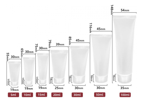 Tubos Cosméticos Vacíos De 6 Tapón De Rosca De 50 Ml.