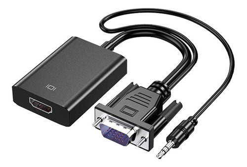 Adaptador Vga A Hdmi + Audio, Convertidor Para Pc Y Portátil