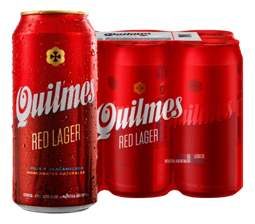 Cerveza Quilmes Red Lager Lata 473 Cc Pack X 6