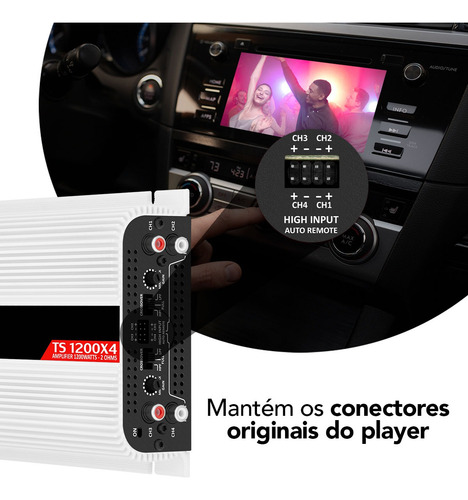 Modulo Taramps Ts1200x4 1200w Rms 2 Ohms Amplificador 4 Cana
