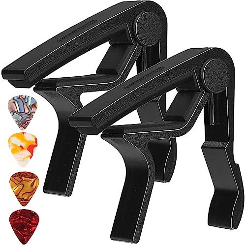 Capo De Guitarra Lalaoks, Pack De 2 Con Soporte Para Pú