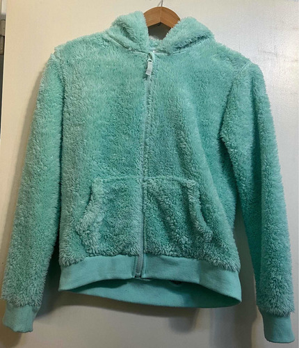 Campera Peluche Verde Agua Talle 14 Marca Elv Usada