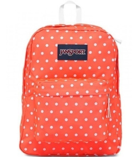 Mochila Jansport Superbreak Tahitian Orenge White Dots 25l