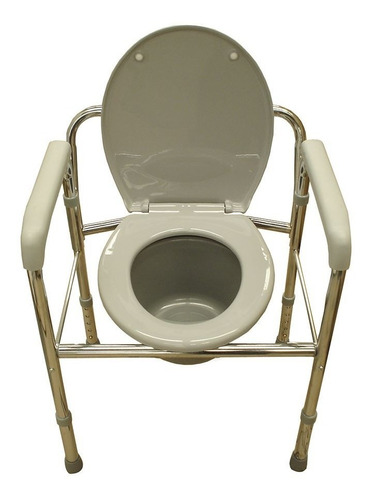 Silla Comodo Aumento Ducha Para Wc Baño Fijo De Lujo  Acero