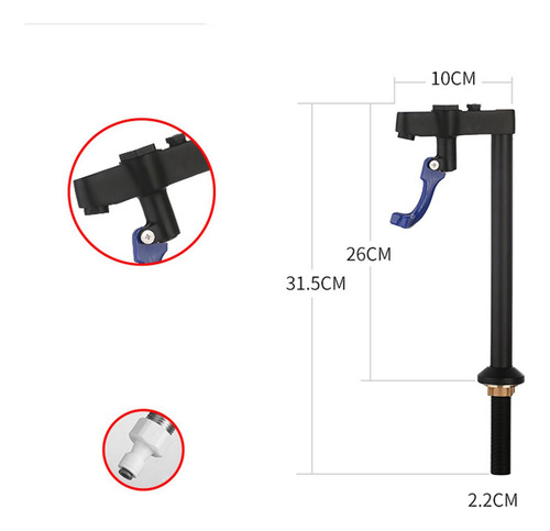 Grifo De Llenado De Vidrio Para Montaje En 26cm Negro