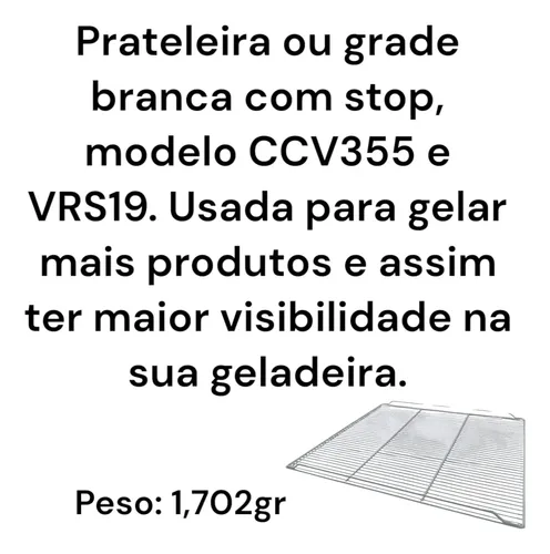 Prateleira Branca Com Stop Ccv355 E Vrs19 - 53,4x1,5x60,8cm