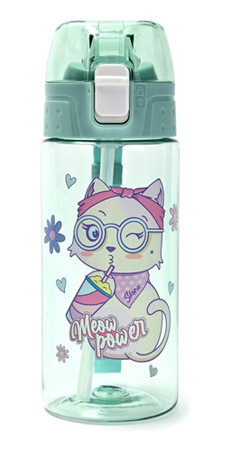 Botella De Agua Infantil Meow Power 500ml Skora Vaso Escolar