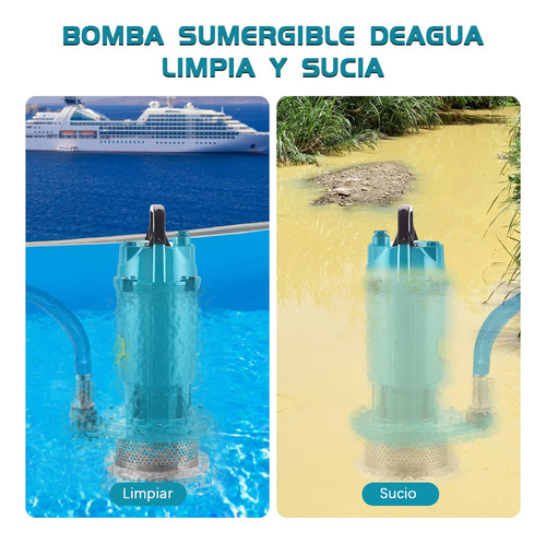 Bomba sumergible de desagote Genérica Bomba De Agua Sumergible azul acero 127V
