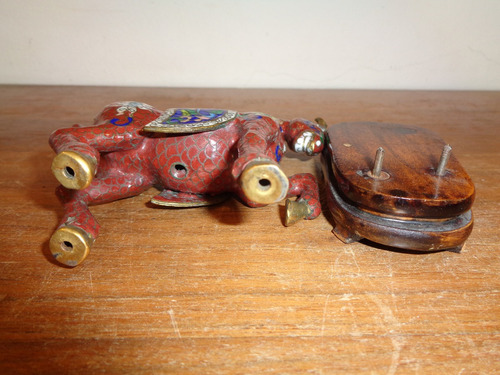 Imagen 9 de 10 de Antiguo Caballo De Bronce Esmaltado Cloisonne