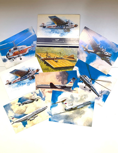 # Wwz 25 Tarjetas Postales De Aviones Rusos Aeroflot Avión