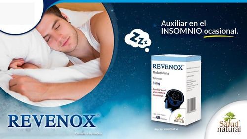 Imagen 5 de 7 de Revenox Melatonina 3 Mg 60 Tabs / Auxiliar Insomnio