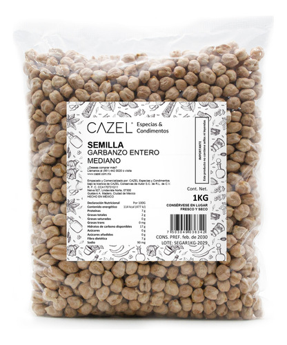 Garbanzo Entero Mediano Oaxaqueño 1kg