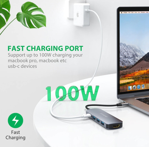 Imagem 3 de 6 de Hub Usb-c 3.1 7em1 Dodocool Dc76 P/ Mac Book Tipo C