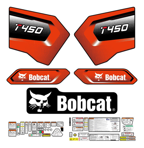 Adesivos Faixa Mini Carregadeira Bobcat T450 2020 Etiquetas