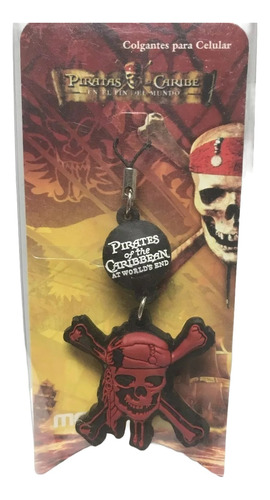 Colgante Llavero Piratas Del Caribe Calavera Roja Monocromat