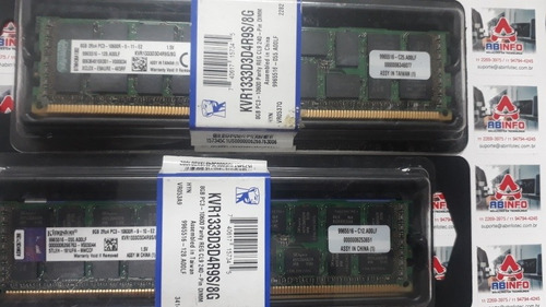 16gb Memória Ram Kingston 8gb 2rx4 Pc3-10600r Kvr1333d3d4r9s