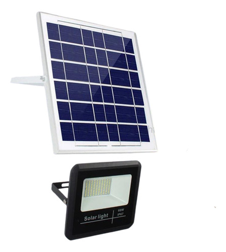 Foco Led Con Panel Solar Para Exteriores 50w