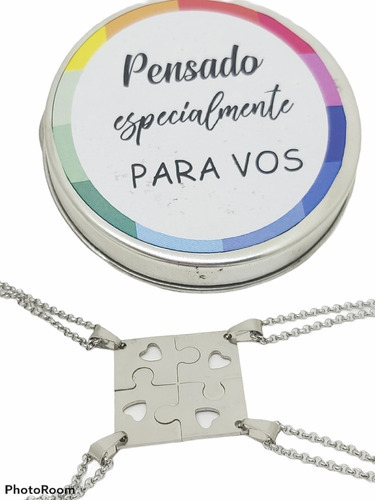 Conjunto Amistad 4 Partes Con Cadenas Día Del Amigo Acero 